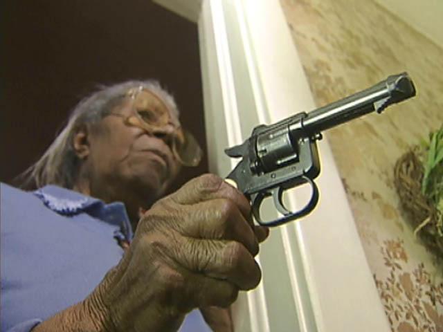 89 year old Beatrice Turner was home alone when a criminal tried to bust down her door. As soon as he got inside, she fired a shot and the bad guy ran away. The police arrested him and Beatrice wishes she hit her target. Imagine what would have happened if she had no gun! 
