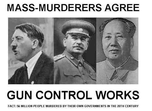 Just ask some of the greatest mass murderers in history! Killers love defenseless victims.