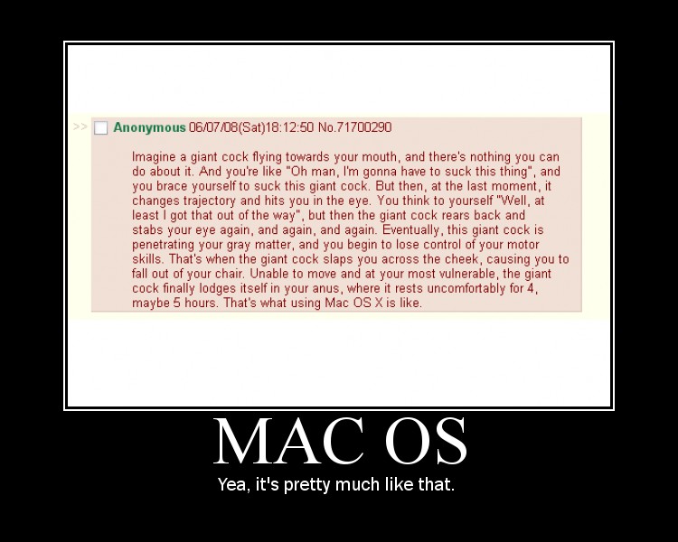 An insight into the 'wonderful' mac experience.