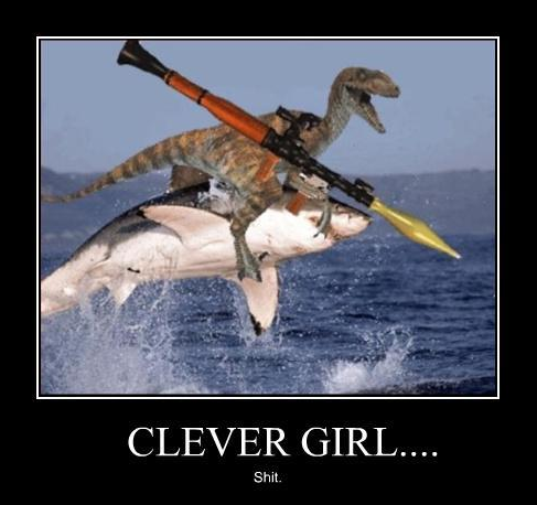 raptor on shark with rpg....what else do you want