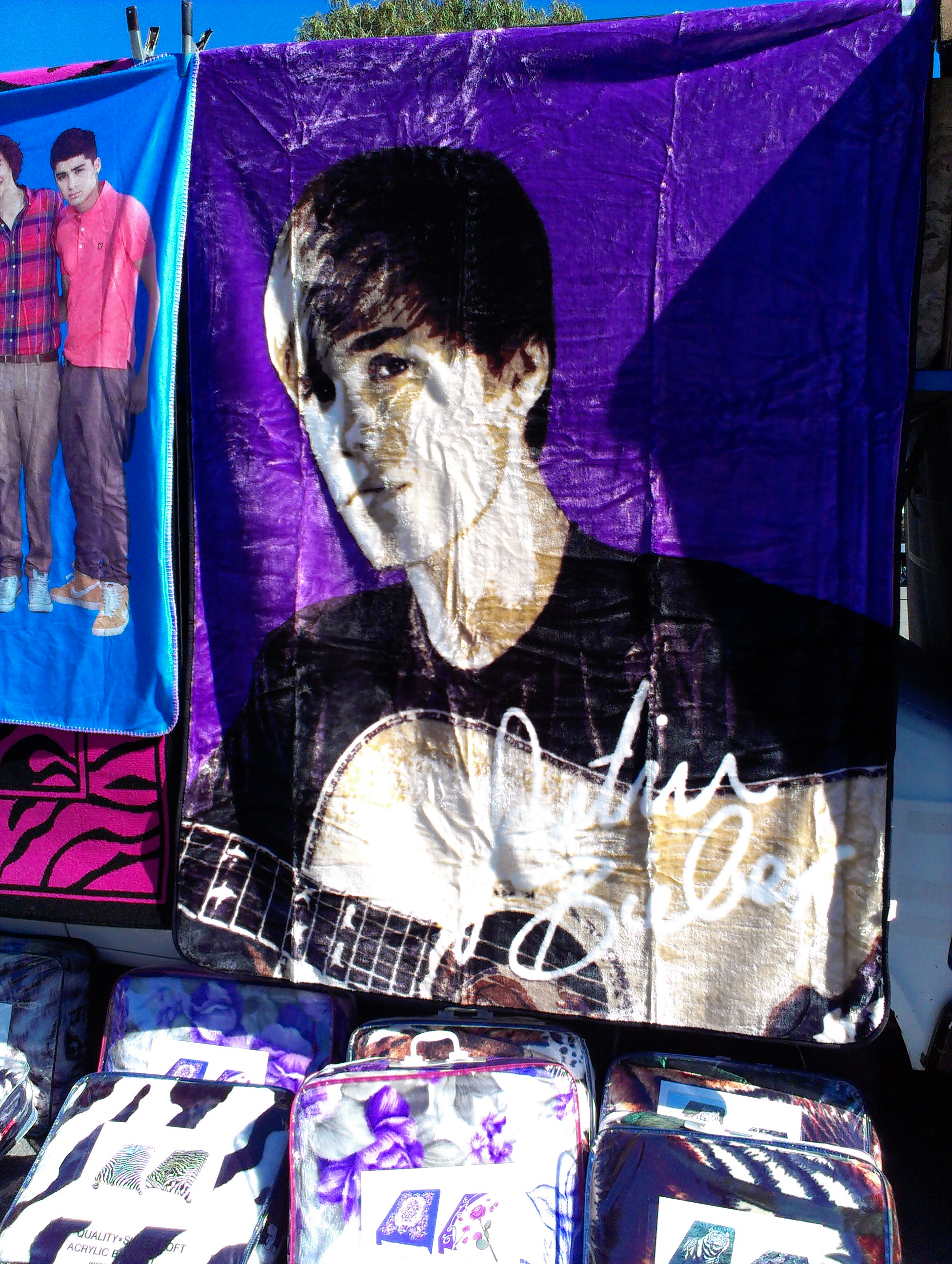 beiber blanket at the swap meet mad bed bugs