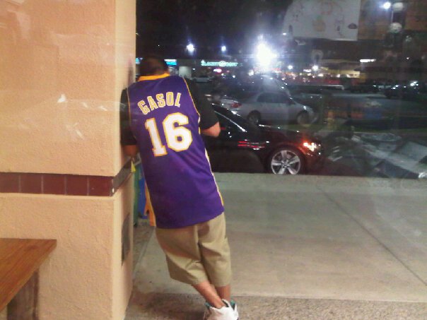 Just an example of the hardcore LA Laker fans in the wild.. crying after a loss.