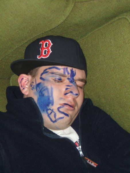 I drew all over a friend's face with a blue sharpie and he didn't wake up, notice the sharpie inside his ear