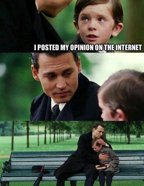 finding neverland meme - I Posted My Opinion On The Internet