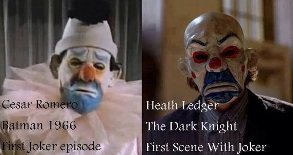 cesar romero heath ledger - Cesar Romero Batman 1966 Heath Ledger The Dark Knight First Scene With Joker First Joker episode