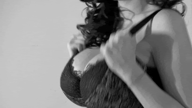 bouncing boobs black and white gif