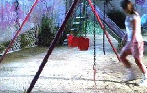 gifs - person breaks a swing and falls