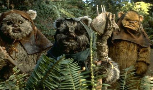 The word Ewok isn't mentioned in the film at all.