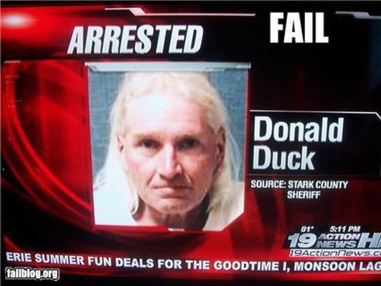 most unfortunate names - Arrested Fail Donald Duck Source Stark County Sheriff Action 81 Memsiz 19Actionnews. Erie Summer Fun Deals For The Goodtime I, Monsoon Lag fallblog.org