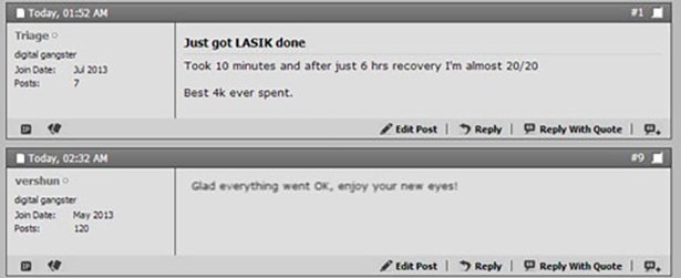 screenshot - Today, Triage dota gangster Join Date 2013 Posts 7 Just got Lasik done Took 10 minutes and after just 6 hrs recovery I'm almost 2020 Best 4 ever spent. Edit Post With Quote P. 19 Today, vershun digital gangster Join Date Posts 120 Glad everyt