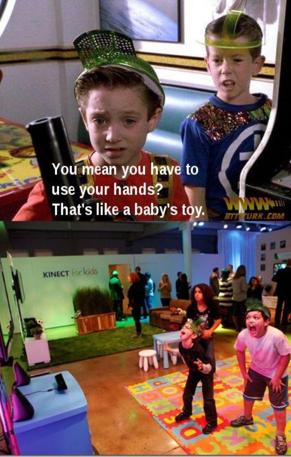 gaming meme back to the future baby's toy - You mean you have to use your hands? That's a baby's toy. Btt Urk.Com Kinect for kids