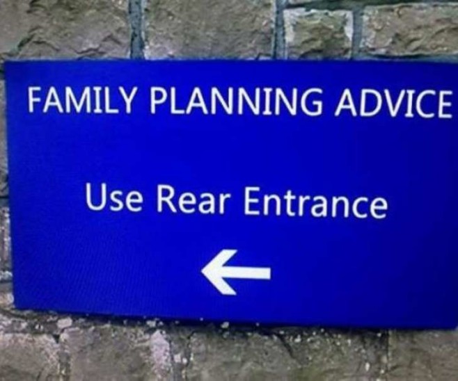 family planning advice use rear entrance - Family Planning Advice Use Rear Entrance