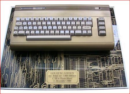 Between 1984 in the U.S. and 1986 in   Germany, Commodore International celebrated the   1,000,000 machines sold mark in these respective   countries by issuing special