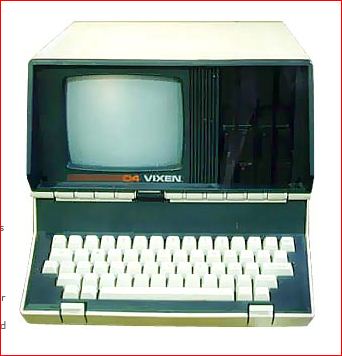 The VIXEN is bundled with CPM 2.2, WordStar 3.3, Supercalc 2, MBASIC, a game called Desolation, Osboard Software for drawing graphics, Media Master to transfer data to MS DOS disks and Turnkey to change some system features