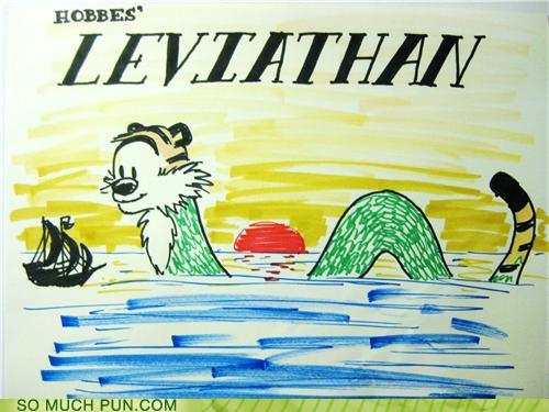cartoon - Hobbes Leviathan So Much Pun.Com