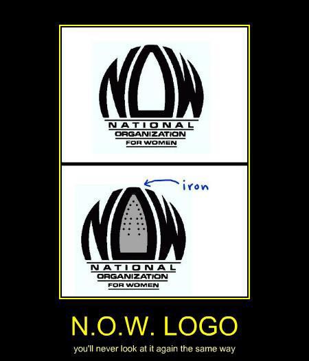 random pic national organization for women iron - National Organization For Women National Organization For Women N.O.W. Logo you'll never look at it again the same way