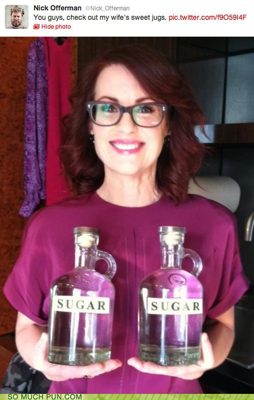 funny jugs - Nick Offerman Nick_Offerman You guys, check out my wife's sweet jugs. pic.twitter.com1905914F Hide photo Sugar Isugar Sugar So Much Pun.Com