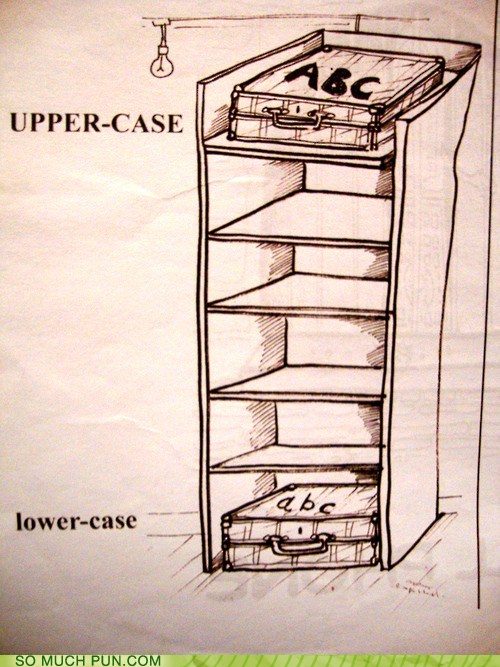 shelf - UpperCase lowercase So Much Pun.Com