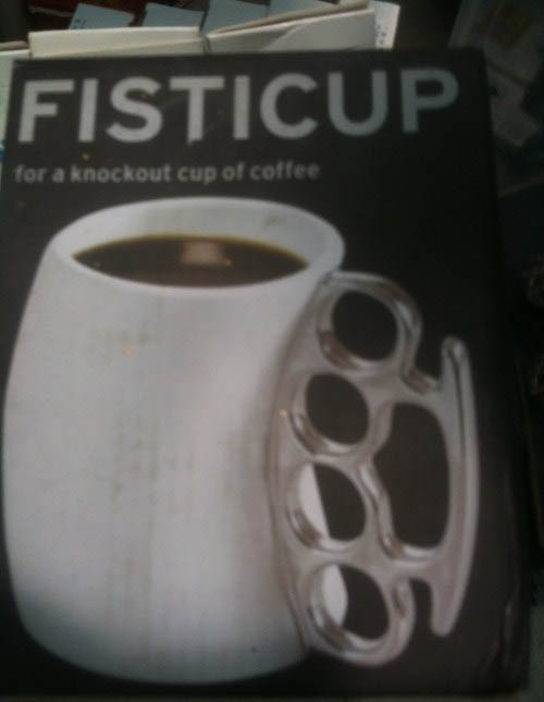 pun coffee cup - Fisticup for a knockout cup of coffee