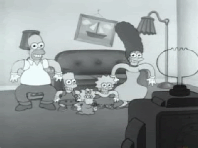 simpsons black and white couch gag gif
