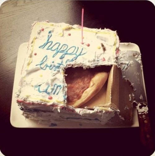 fake birthday cake prank