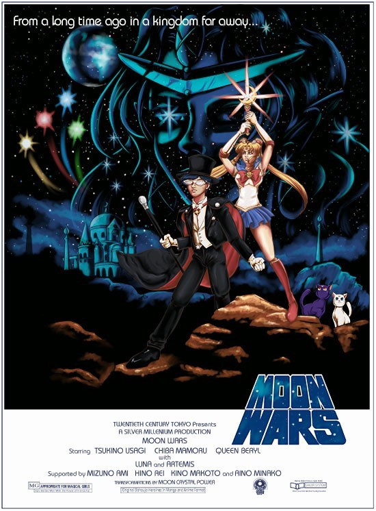 sailor moon star wars - from a long time ago in a kingdom far away.. Are Twentieth Century Tokyo Presents A Silver Millenium Production Moon Waas Storring Tsukino Usagi Chiba Mamoru Queen Beryl with Luna and Artemis Supported by Mizuno Ami Hino Rei Kino M