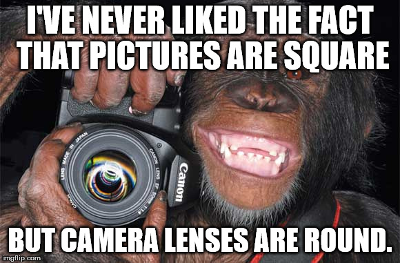 Shower thought about how pictures are square, but camera lenses are round.