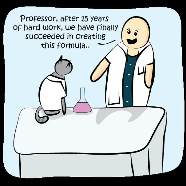 Caturday comic of a scientist cat