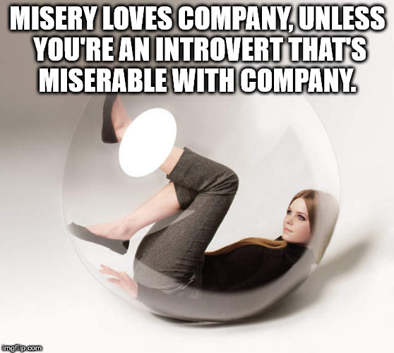 3 rao - Misery Loves Company, Unless You'Re An Introvert That'S Miserable With Company imgfilip.com