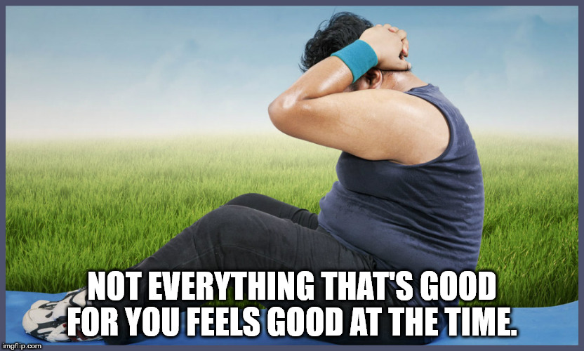 you think it means - Not Everything That'S Good For You Feels Good At The Time. imgflip.com