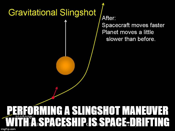 slingshot effect - Gravitational Slingshot After Spacecraft moves faster Planet moves a little slower than before. Performing A Slingshot Maneuver With A Spaceshipis SpaceDrifting imgflip.com