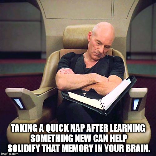 thank you star trek - Taking A Quick Nap After Learning Something New Can Help Solidify That Memory In Your Brain. imgflip.com
