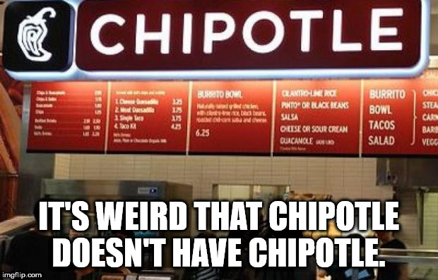 display advertising - C Chipotle Buid Bowl Ohk Lo Ma Tweet Man Qlantrolero Pinto Or Black Reaks Salsa Olise Or Sour Cream Cuacamole Suid Burrito Bowl Tacos Salad Stea Carn Barn Vegg It'S Weird That Chipotle Doesn'T Have Chipotle. imgflip.com