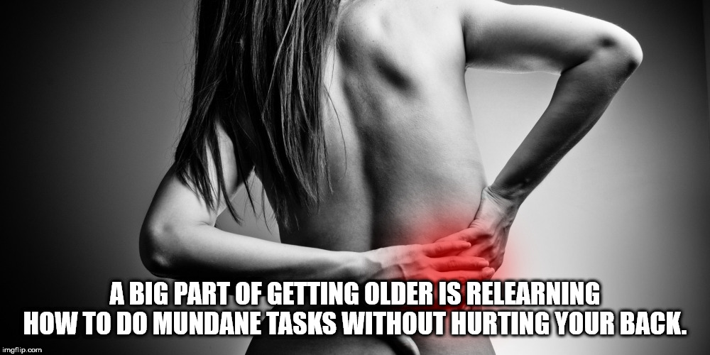 A Big Part Of Getting Older Is Relearning How To Do Mundane Tasks Without Hurting Your Back. imgflip.com