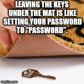 excuse my dope ass swag - Leaving The Keys Under The Mat Is Setting Your Password To "Password". Ea imgflip.com