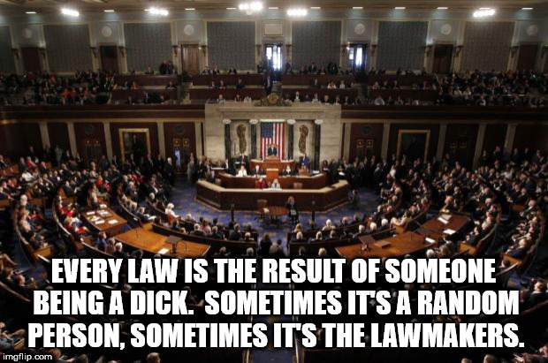 us senate and house of representatives - 6. Every Law Is The Result Of Someone Being A Dick. Sometimes It'S A Random Person, Sometimes It'S The Lawmakers. imgflip.com