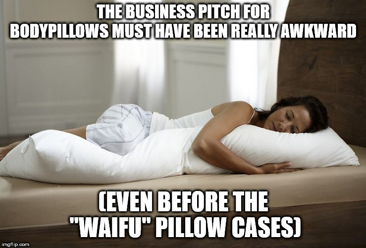 mattress - The Business Pitch For Bodypillows Must Have Been Really Awkward Even Before The "Waifu" Pillow Cases imgflip.com