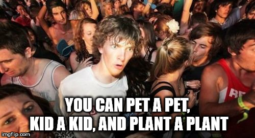 sudden clarity clarence template - You Can Pet A Pet, Kid A Kid, And Plant A Plant imgflip.com
