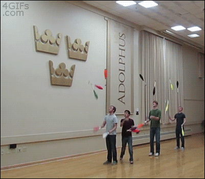 GIF of amazing juggling skills