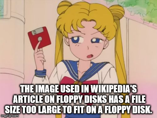cartoon - The Image Used In Wikipedia'S Article On Floppy Disks Has A File Size Too Large To Fit On A Floppy Disk. imgflip.com