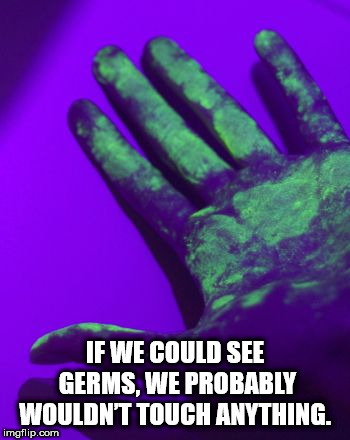many germs are on your hands - If We Could See Germs, We Probably Wouldn'T Touch Anything. imgflip.com