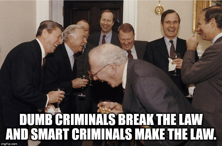 showerthoughts   - somafm - Dumb Criminals Break The Law And Smart Criminals Make The Law. imgflip.com