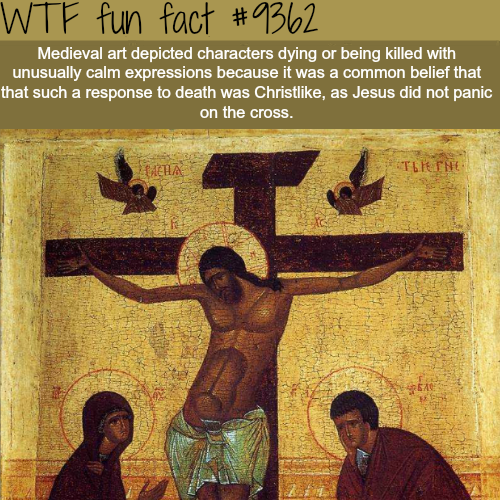 icon good friday - Wtf fun fact Medieval art depicted characters dying or being killed with unusually calm expressions because it was a common belief that that such a response to death was Christ, as Jesus did not panic on the cross. Ne