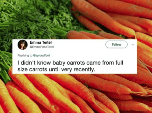 natural foods - Emma Teitel Teitel sproudfoot I didn't know baby carrots came from full size carrots until very recently.