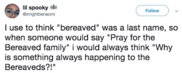 ben shapiro christchurch - lil spooky Gimightbenaomi I use to think "bereaved" was a last name, so when someone would say "Pray for the Bereaved family" i would always think "Why is something always happening to the Bereaveds?!"