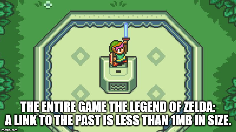 link to the past master sword - 1 The Entire Game The Legend Of Zelda 2 A Link To The Past Is Less Than 1MB In Size. imgflip.com