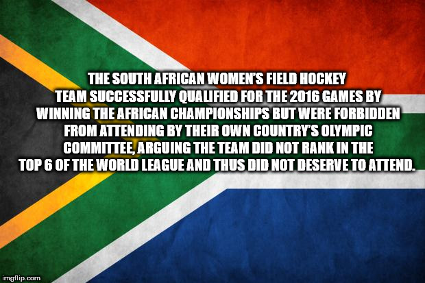 graphic design - The South African Women'S Field Hockey Team Successfully Qualified For The 2016 Games By Winning The African Championships But Were Forbidden From Attending By Their Own Country'S Olympic Committee, Arguing The Team Did Not Rank In The To