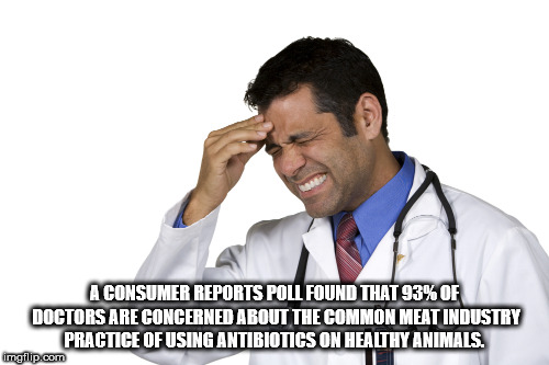 ear - A Consumer Reports Poll Found That 93% Of Doctors Are Concerned About The Common Meat Industry Practice Of Using Antibiotics On Healthy Animals. imgflip.com
