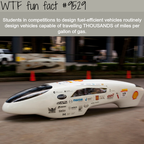 Shell Eco-marathon - Wtf fun fact Students in competitions to design fuelefficient vehicles routinely design vehicles capable of travelling Thousands of miles per gallon of gas. 17 w ser Oapn mazda A sim Cardin