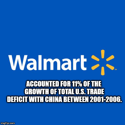 online advertising - Walmart Accounted For 11% Of The Growth Of Total U.S. Trade Deficit With China Between 20012006. imgflip.com